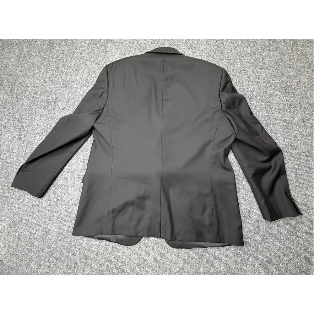 Lauren Ralph Lauren Mens 48L Black Wool Blend Sport Coat Stretch Blazer